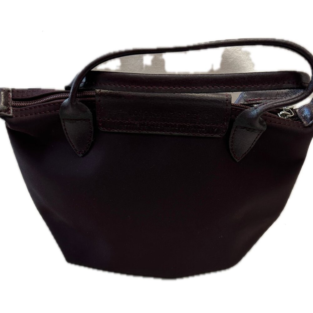 LONGCHAMP,  VINTAGE BROWN NYLON HANDBAG, PRE-OWNED - Picture 9 of 10